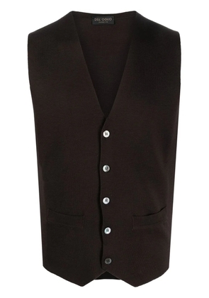 Dell'oglio V-neck fine-knit vest - Brown