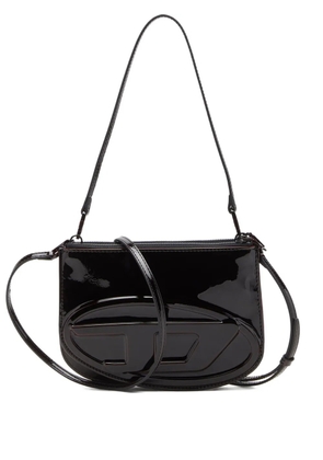 Diesel 1DR patent-leather logo shoulder bag - Black