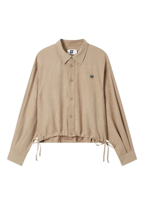 izzue drawstring-cinched shirt - Neutrals