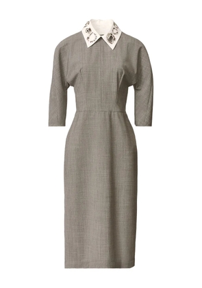 Fabiana Filippi embellished-collar midi dress - Grey