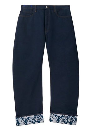 Burberry logo-patch cotton wide-leg jeans - Blue