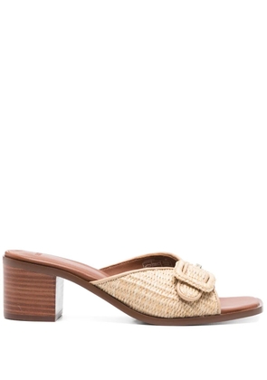 BOSS 50mm straw sandals - Neutrals