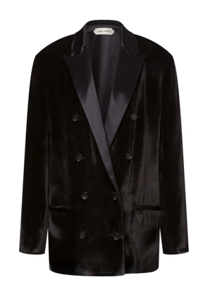Alberta Ferretti satin double-breasted blazer - Black