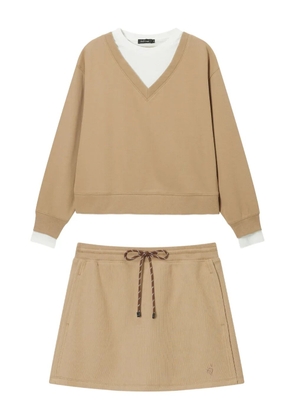 tout a coup drawstring skirt set - Neutrals