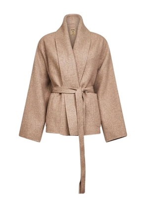 Uma Wang shawl-collar belted jacket - Neutrals