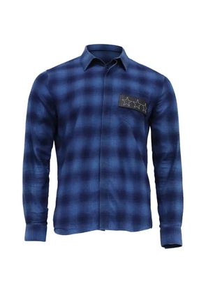 Givenchy Pre-Owned flannel star-patch shirt - Blue