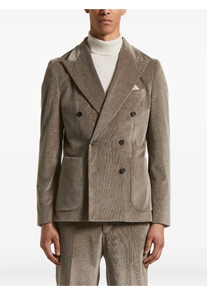 Peserico double-breasted corduroy jacket - Brown