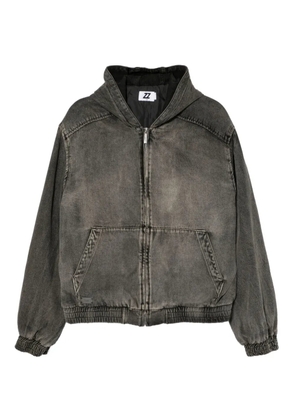 izzue denim hooded jacket - Grey