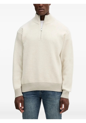 BOSS zip-up high-neck sweater - Neutrals