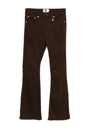izzue heart patch jeans - Brown
