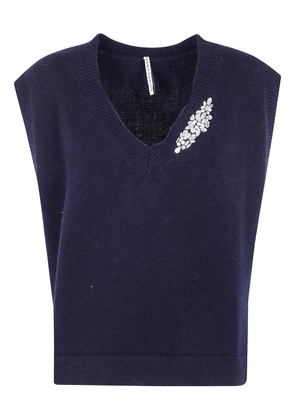 Liviana Conti V-neck cashmere vest - Blue