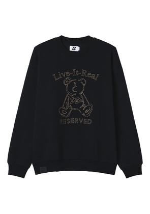 izzue teddy bear-embroidered sweatshirt - Black