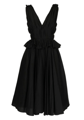 pushBUTTON v-neck midi dress - Black