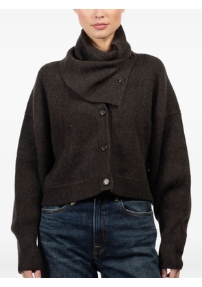 Le Kasha button-fastening funnel-neck cardigan - Brown