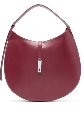 Polo Ralph Lauren logo-clasp leather shoulder bag - Red