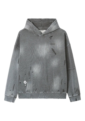 Musium Div. Distressed panelled hoodie - Grey
