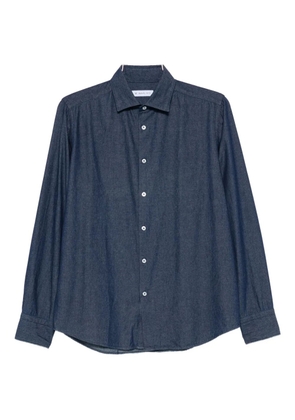 Manuel Ritz washed cotton-chambray shirt - Blue