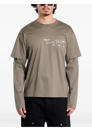 HELIOT EMIL logo-print T-shirt - Brown