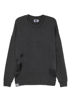 izzue distressed cotton jumper - Grey