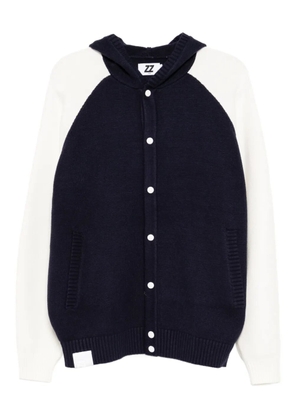 izzue slogan-embroidered cardigan - Blue