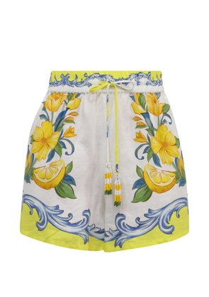 FARM Rio Sicily printed drawstring shorts - White