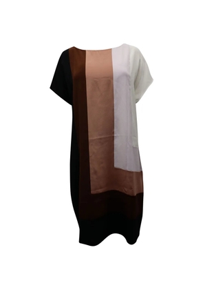 Diane Von Furstenberg Vintage colour-block shift dress - Black