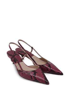 Michael Kors Vintage python-embossed sling-back pumps - Red