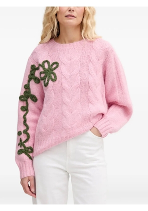 Stine Goya floral cable-knit sweater - Pink