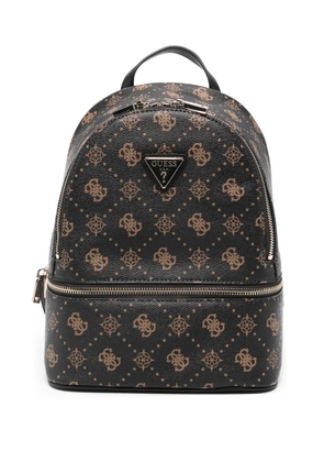 GUESS USA monogram-pattern zip-fastening backpack - Brown