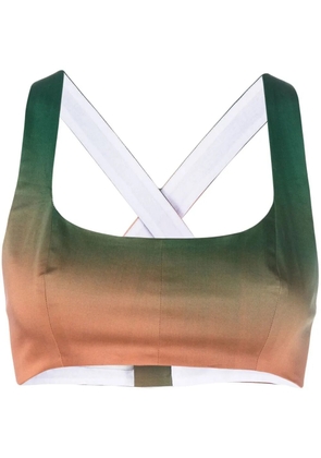 Philosophy Di Lorenzo Serafini gradient-effect cropped top - Brown