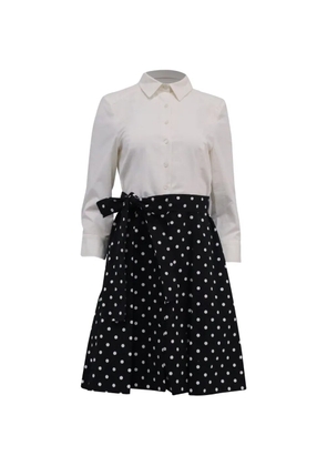 Carolina Herrera Vintage polka-dot pattern midi shirt dress - White