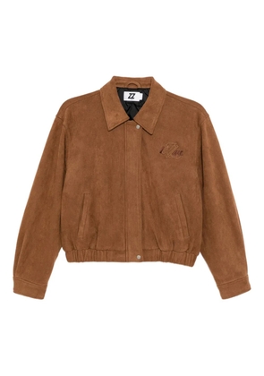 izzue logo-embroidered jacket - Brown