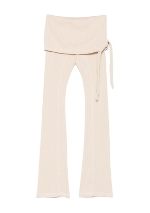 Open YY waffle tie trousers - Neutrals