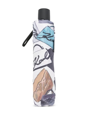 Karl Lagerfeld graphic-print umbrella - Neutrals