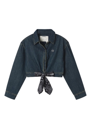Musium Div. tie-detail denim shirt - Blue