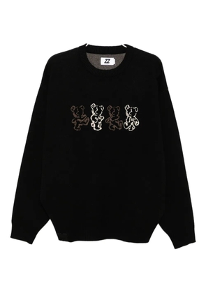 izzue bear-print jumper - Black