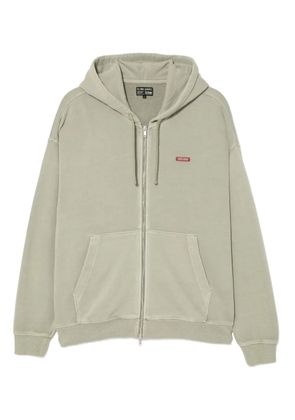 izzue logo-embroidered hoodie - Green