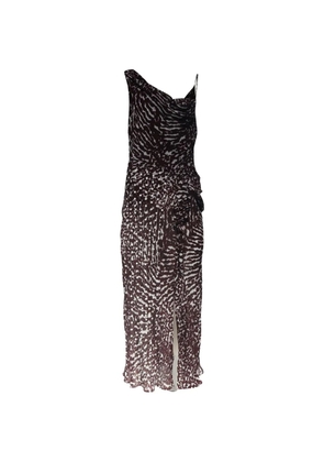 Dries Van Noten Pre-Owned Deyon asymmetric print dress - Brown