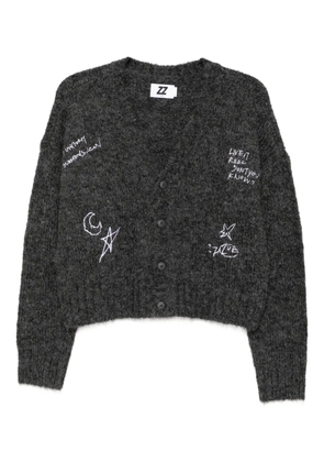 izzue embroidered cardigan - Grey