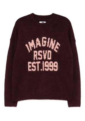 izzue slogan-intarsia jumper - Red