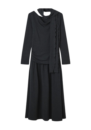 tout a coup scarf-detailed ruched maxi dress - Grey