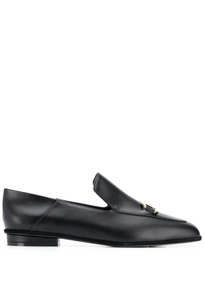 Ferragamo square-toe leather loafers - Black