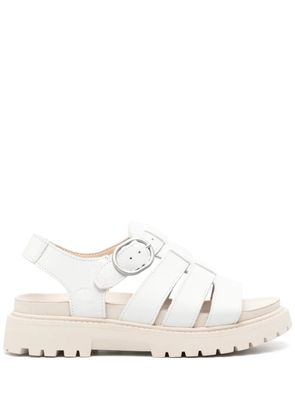 Timberland logo-debossed leather sandals - White
