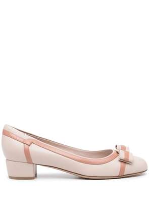 Ferragamo Vara stripe low-heel leather pumps - Pink