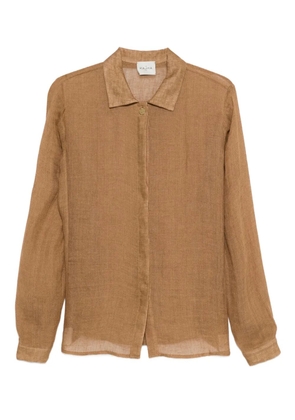 Le Kasha button-down linen shirt - Brown