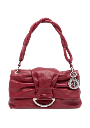 Christian Dior Pre-Owned 2009 Small Lambskin Demi Lune Flap shoulder bag - Red