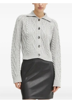 Liviana Conti cable-knit sequin-embellished cardigan - Grey