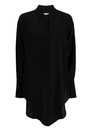Victoria Beckham Wrap Front silk shirt - Black