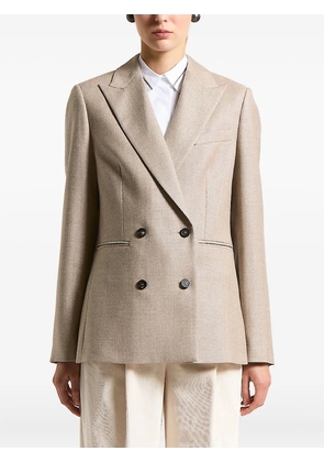 Peserico houndstooth-pattern double-breasted blazer - Neutrals