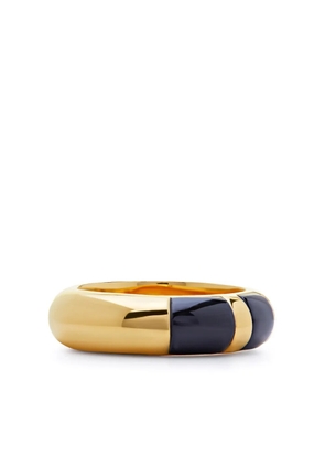 Monica Vinader Kate Young striped D-shape band ring - Gold